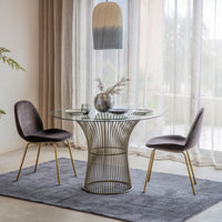 Gallery Interiors Set of 2 Flanagan Velvet Dining Chairs in Chocolate Brown