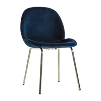 Gallery Interiors Set of 2 Flanagan Velvet Dining Chairs in Petrol Blue