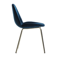 Gallery Interiors Set of 2 Flanagan Velvet Dining Chairs in Petrol Blue