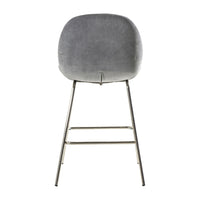 Gallery Interiors Set of 2 Flanagan Velvet Bar Stools in Light Grey