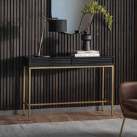 Gallery Interiors Ripple 2 Drawer Black Console Table