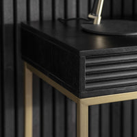 Gallery Interiors Ripple 2 Drawer Black Console Table