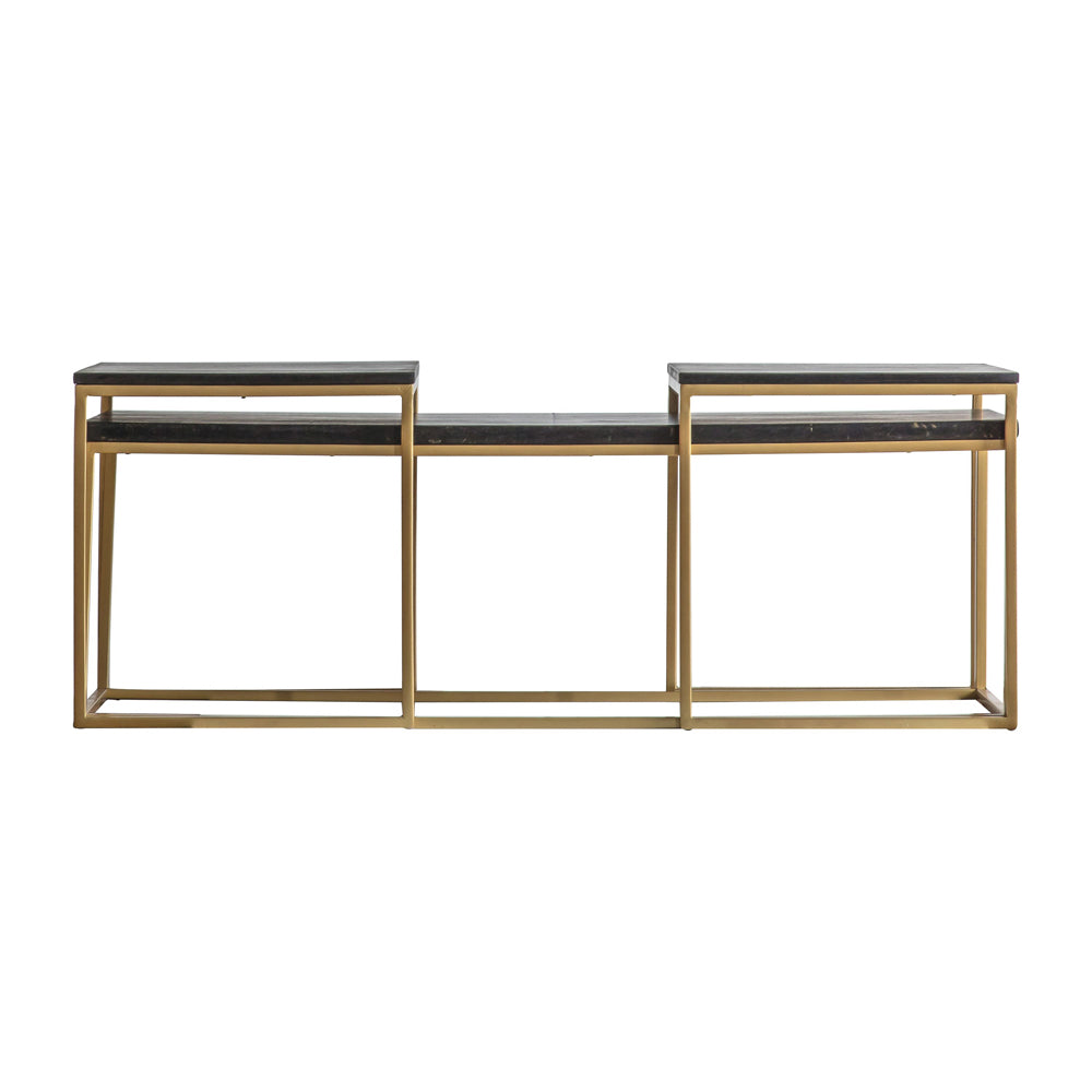 Gallery Interiors Bletchley Nest of Coffee Tables in Black  | Outlet