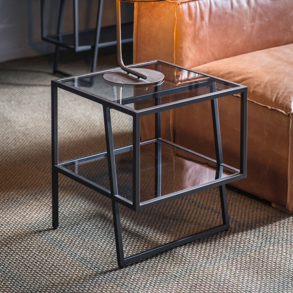 Gallery Interiors Putney Side Table in Black