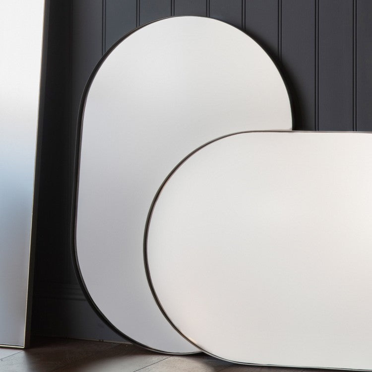 Gallery Interiors Hurston Elipse Wall Mirror in Black