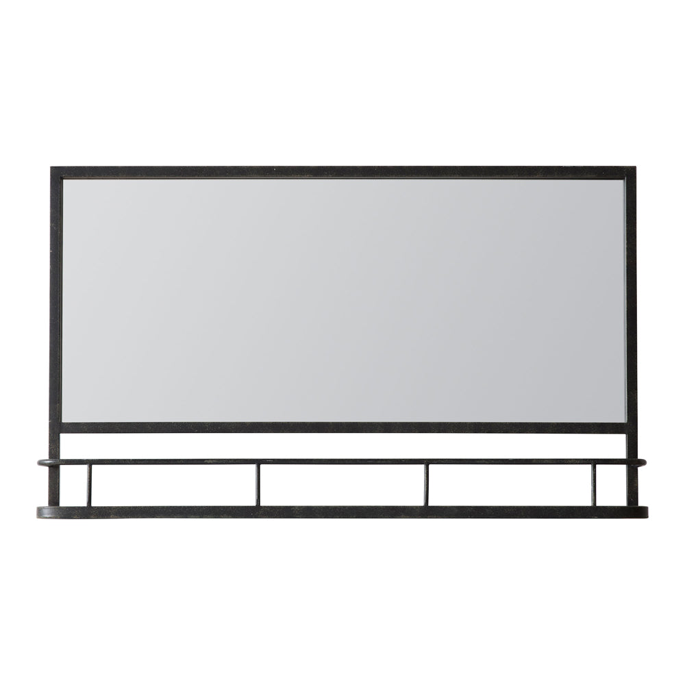 Gallery Interiors Emerson Overmantel Wall Mirror in Charcoal