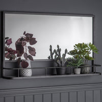 Gallery Interiors Emerson Overmantel Wall Mirror in Charcoal