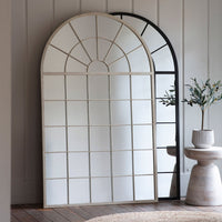 Gallery Interiors Window Pain Mirror Hemsworth Leaner Mirror in White