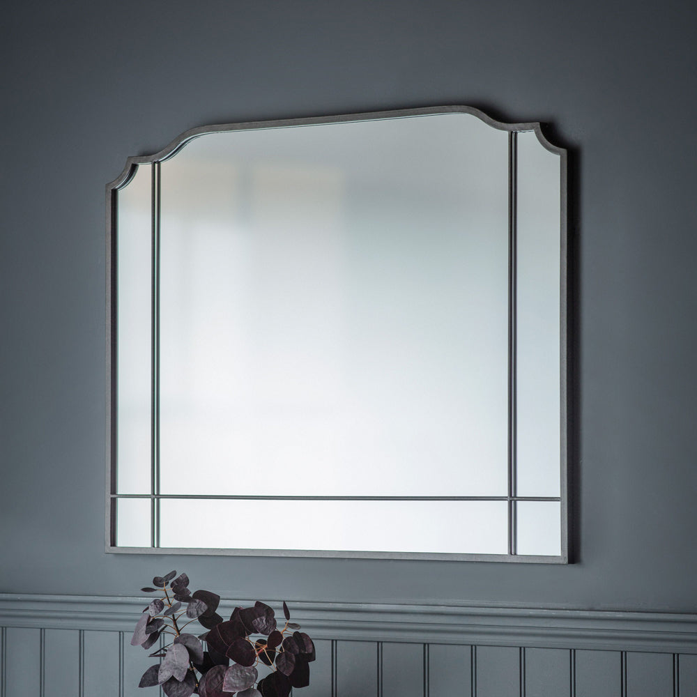 Gallery Interiors Wardour Overmantel Wall Mirror in Charcoal