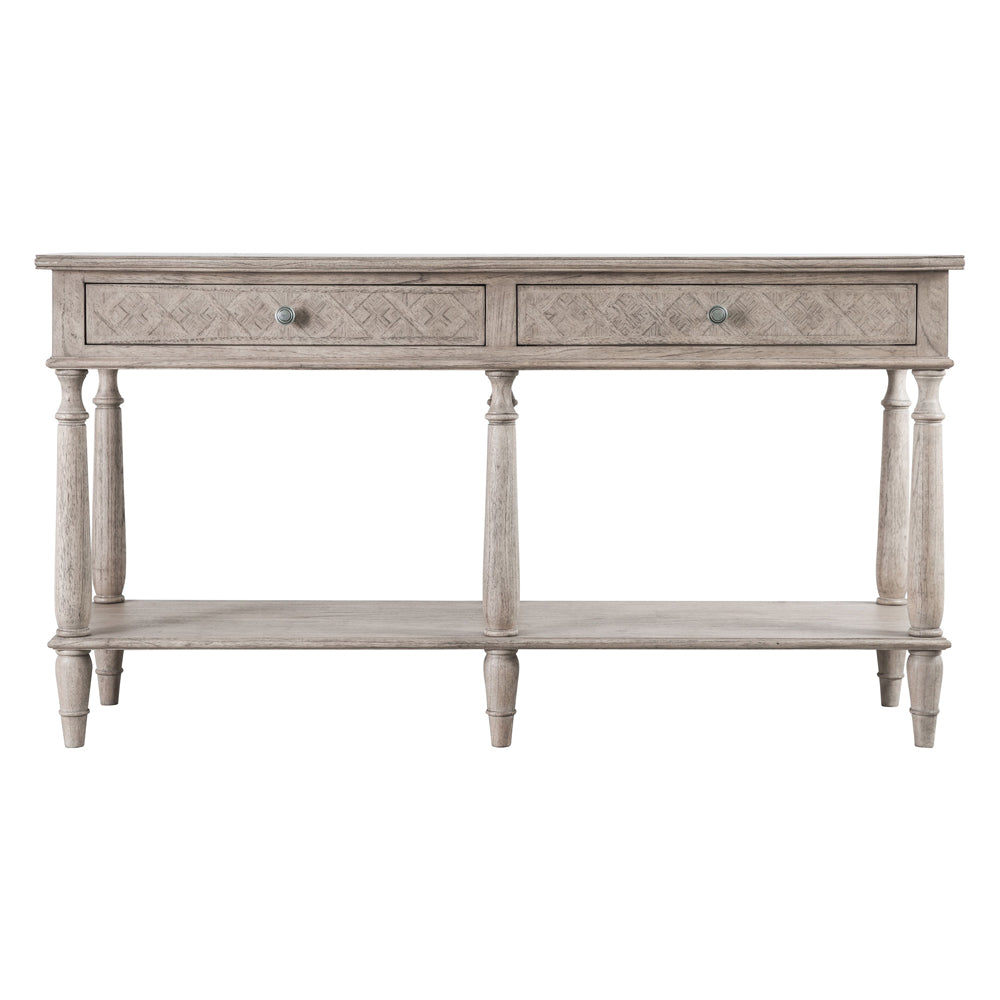 Gallery Interiors Mustique 2 Drawer Console Table Natural