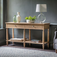 Gallery Interiors Mustique 2 Drawer Console Table Natural