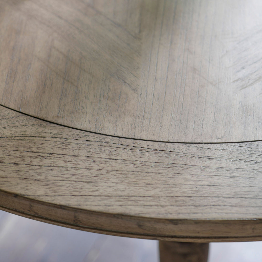 Weathered round on sale dining table