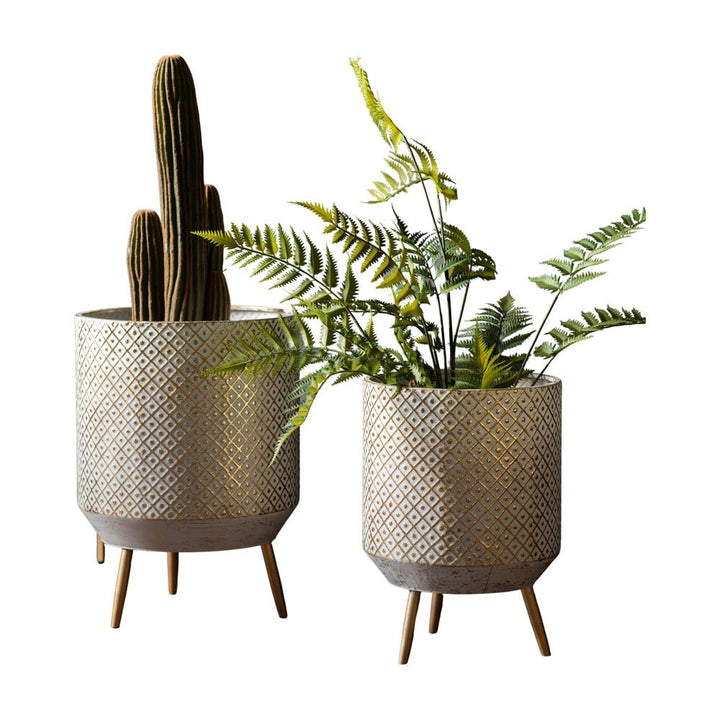 Amelia Set of 2 Metal Planters - Gold GalleryDirect 1