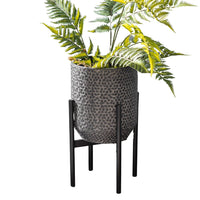 Gallery Interiors Anders Metal Planter in Black