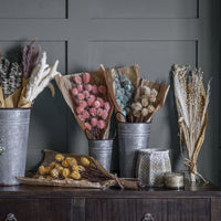 Gallery Interiors Lambert Galvanised Dried Flower Bucket Grey