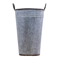 Gallery Interiors Lambert Galvanised Dried Flower Bucket Grey