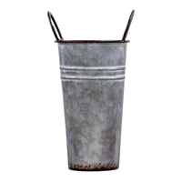 Gallery Interiors Lambert Galvanised Dried Flower Bucket Grey