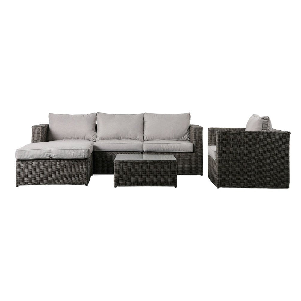 Gallery Outdoor Mileva Chaise 3 Seater Sofa and Chair Set in Grey