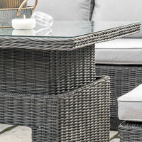 Gallery Outdoor Mileva Rectangle Dining Set Rising Table in Grey