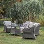 Gallery Outdoor Mileva Rounded Country Sofa Dining/Tea Set Grey