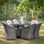 Gallery Outdoor Mileva 6 Seater Oval Dining Set in Grey