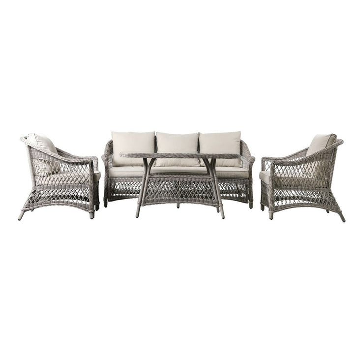 Gallery Outdoor Lincoln Country 5 Seater Sofa Dining/Tea Set in Stone GalleryDS 1