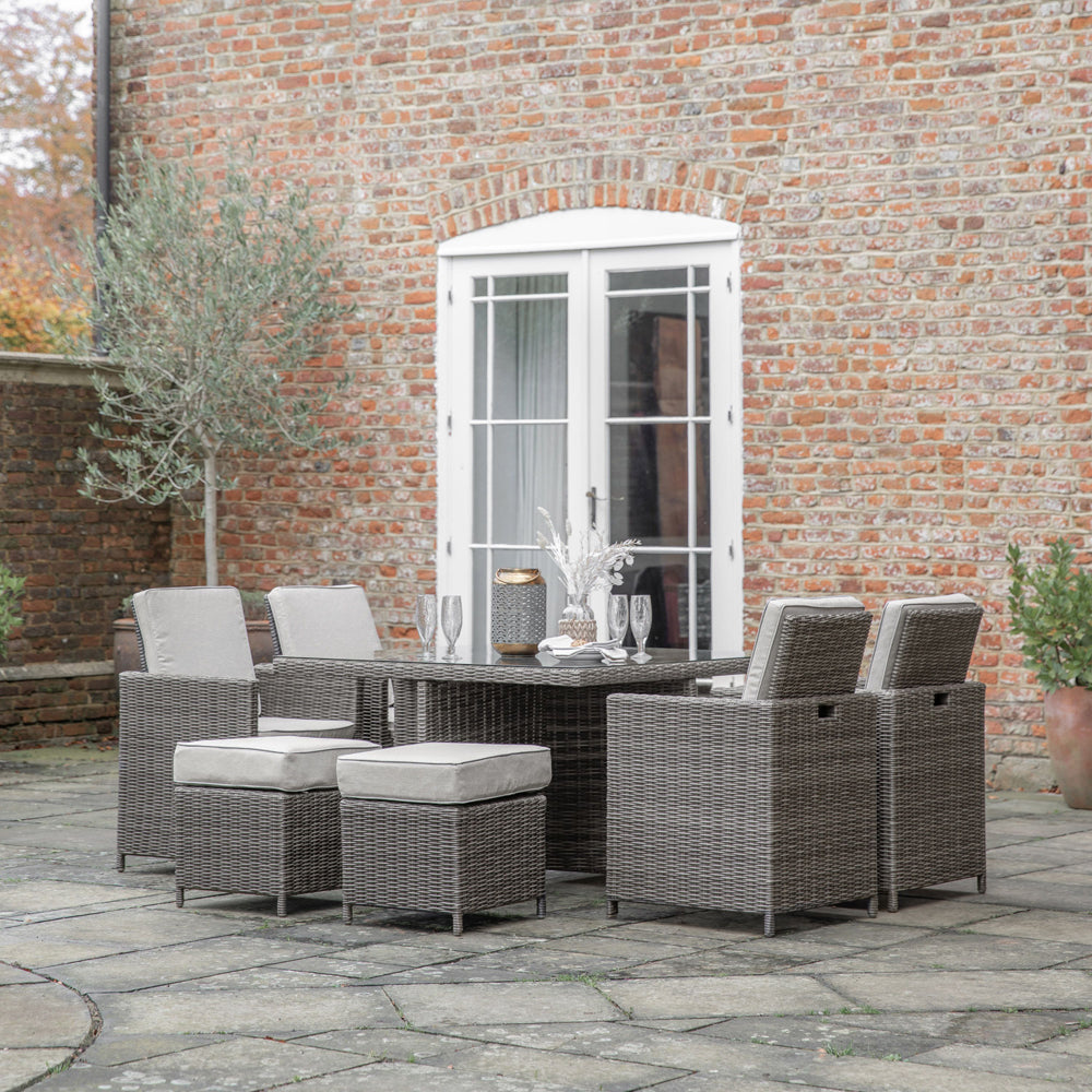 Gallery Outdoor Mileva 8 Seater Cube Dining Set in Natural