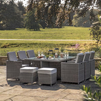 Gallery Outdoor Mileva 10 Seater Cube Dining Set in Grey