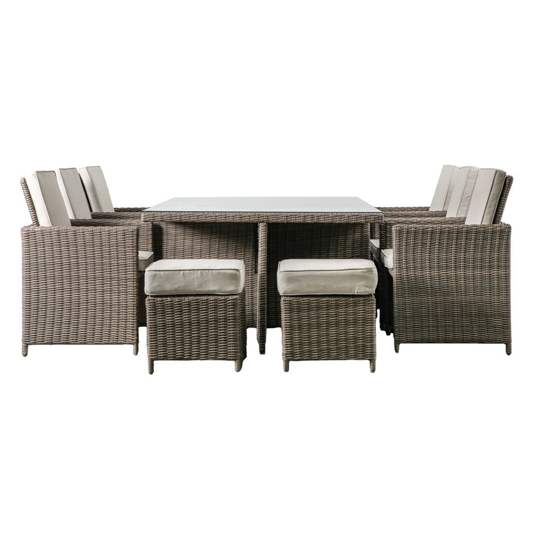 Gallery Outdoor Mileva 10 Seater Cube Dining Set in Natural