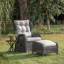Gallery Outdoor Mileva Reclining Chair and Footstool Set Grey