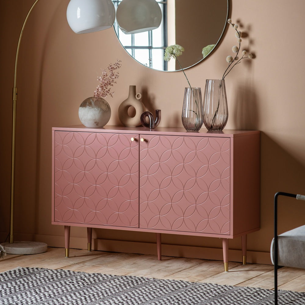 Gallery Interiors Holbrook 2 Door Cabinet in Pink