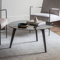 Gallery Interiors Blair Round Coffee Table in Black