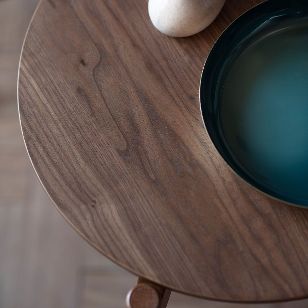 Gallery Interiors Burley Side Table in Walnut