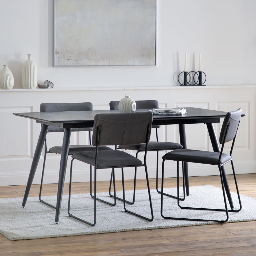 Gallery Interiors Astley Dining Table in Black