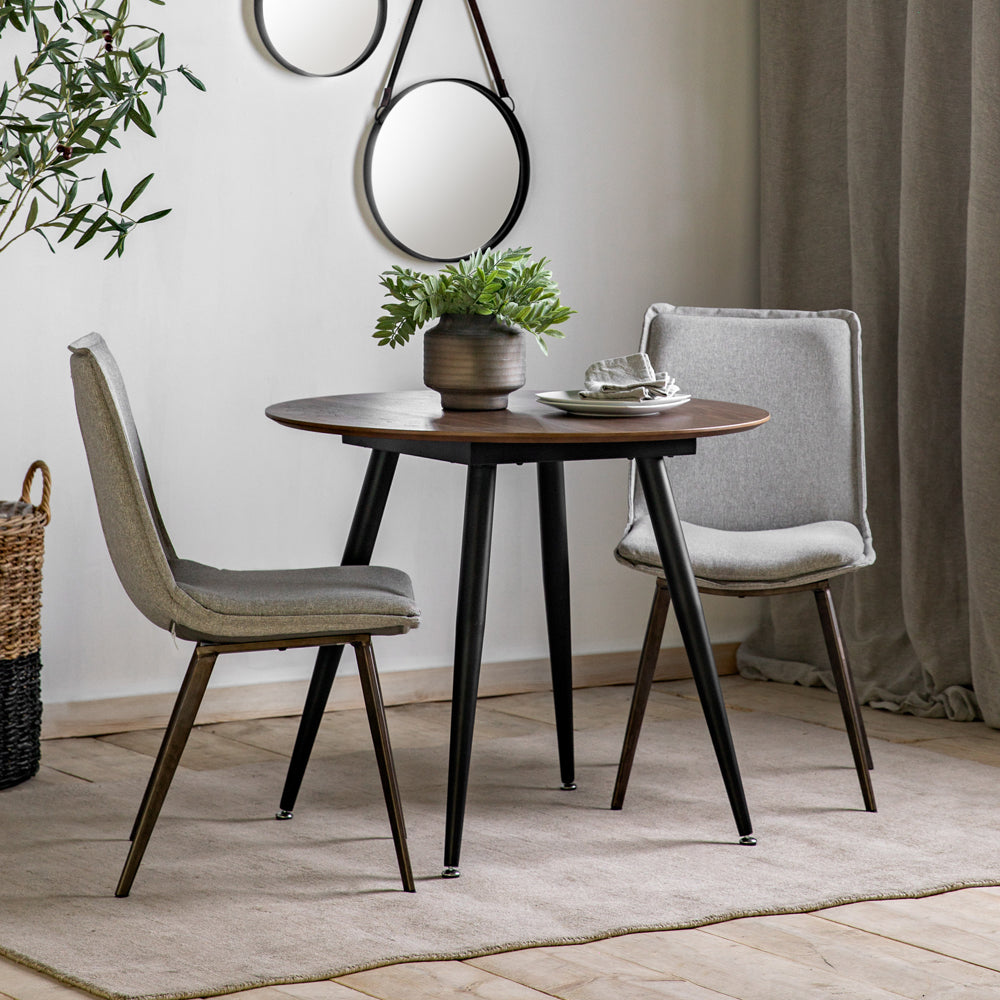 Gallery Interiors Astley Round Dining Table in Walnut