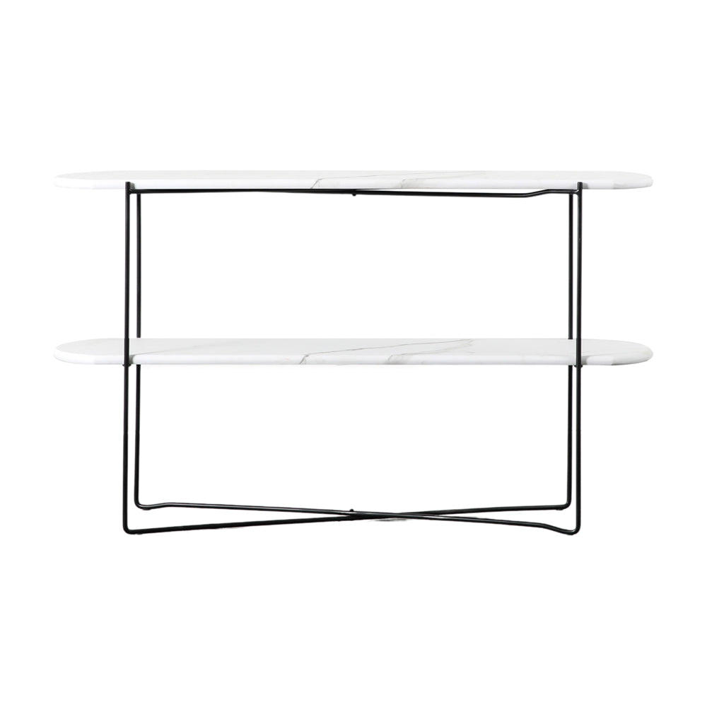 Gallery Interiors Linford Console Table in White Marble