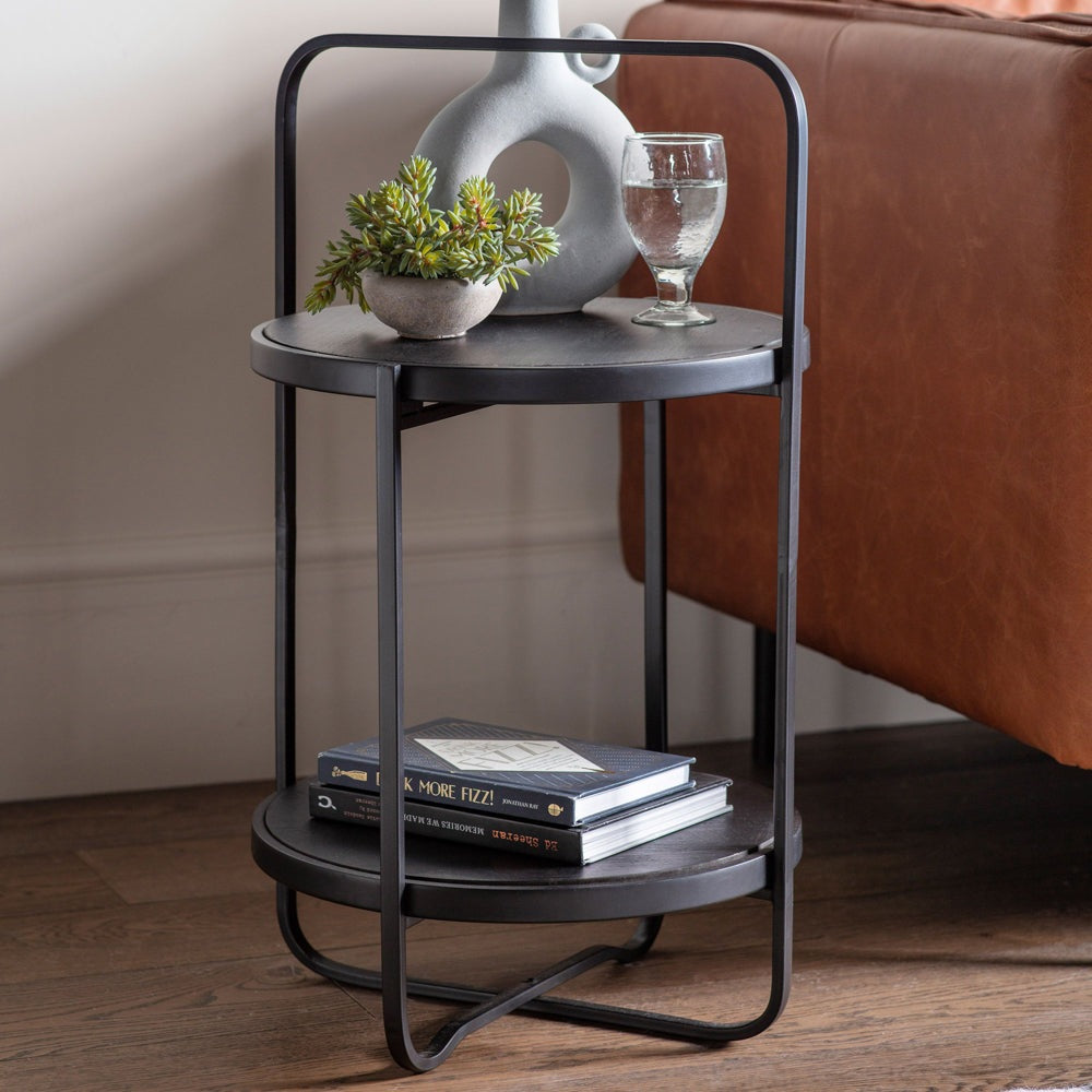 Gallery Interiors Dunley Side Table in Black