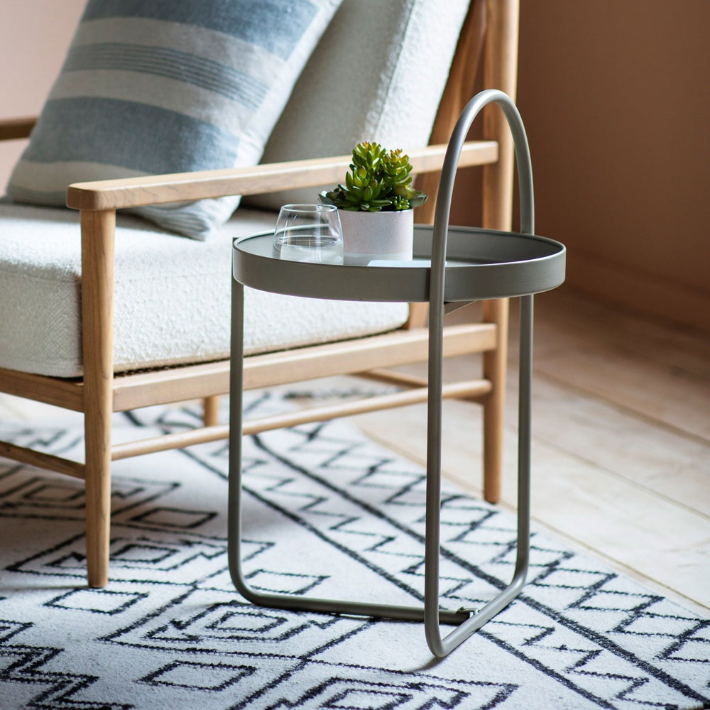 Gallery Interiors Melbury Side Table in Latte