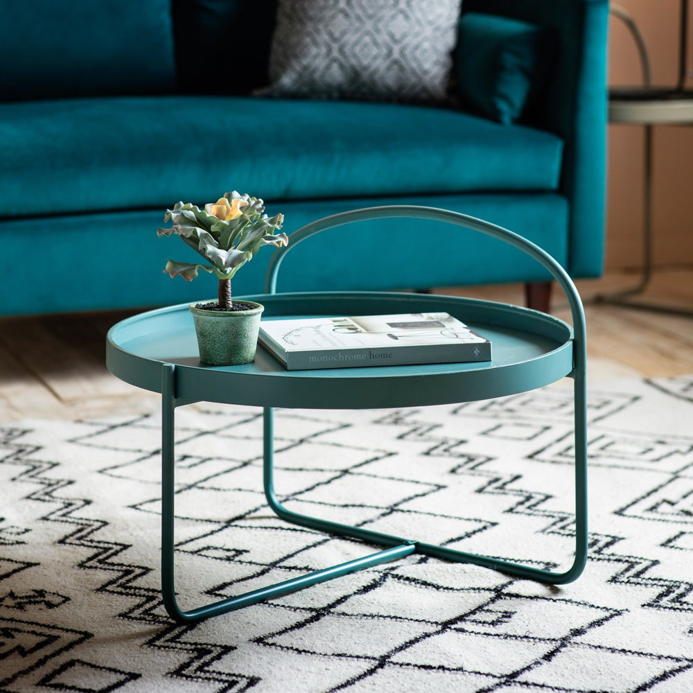 Gallery Interiors Melbury Coffee Table in Teal