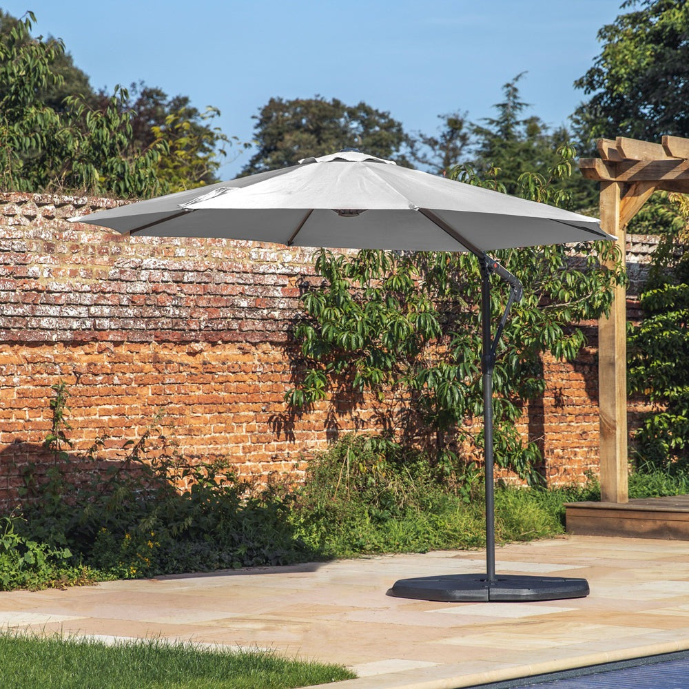 Gallery Outdoor Vivek 3m Cantilever Parasol Grey