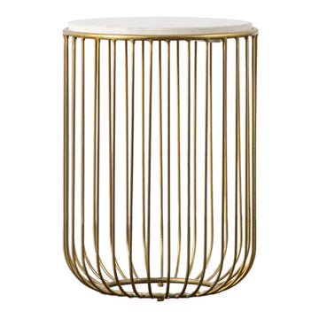 Gallery Interiors Deonte Side Table in Gold