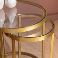 Gallery Interiors Egemen Nest of Two Tables in Gold