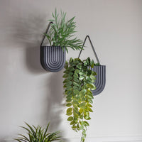 Gallery Interiors Set of 2 Faulkner Wall Planter in Black