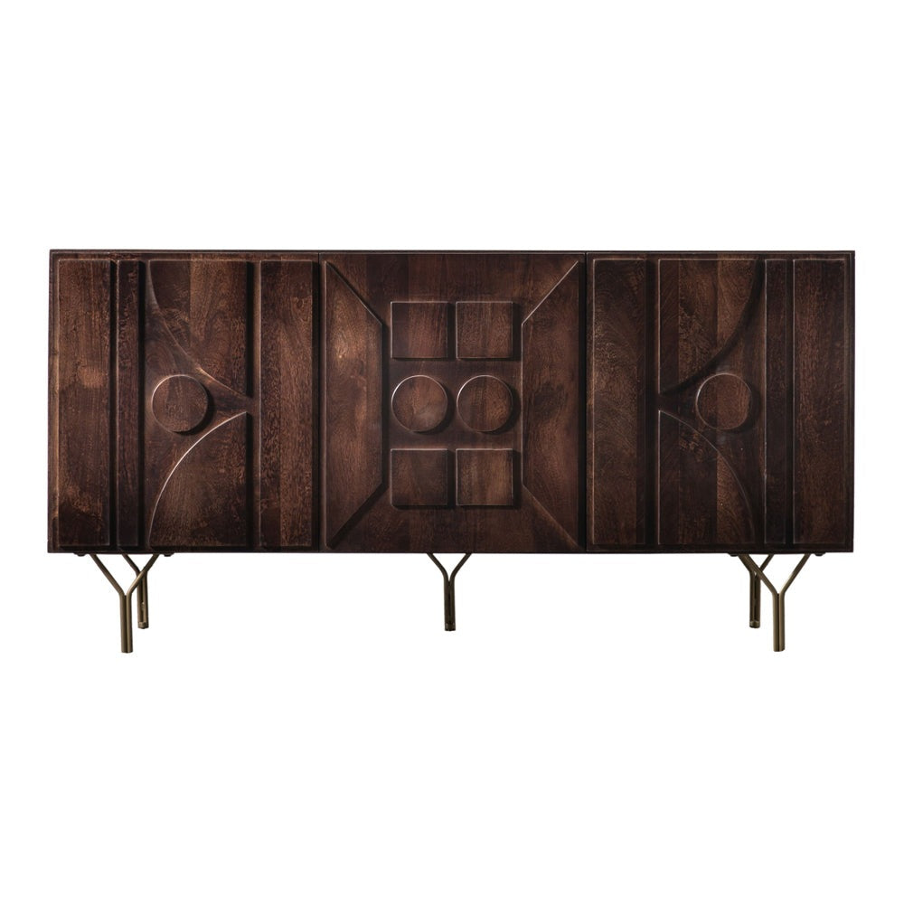 Gallery Interiors Colby 3 Door Sideboard in Brown