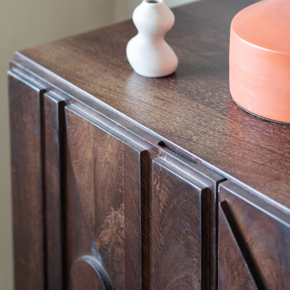 Gallery Interiors Colby 3 Door Sideboard in Brown