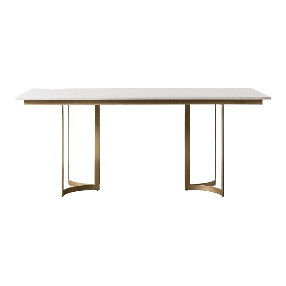 Gallery Interiors Linus 6 Seater Dining Table in Gold