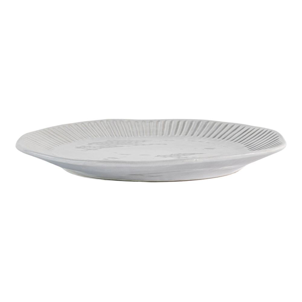 GalleryDirect Ellington Set of 4 Organic Ridged Dinner Plates - Natural