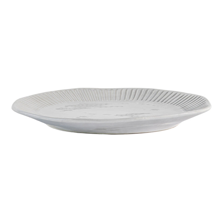 GalleryDirect Ellington Set of 4 Organic Ridged Dinner Plates - Natural