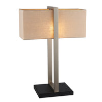 Olivia's Derby Table Lamp in Satin Nickle