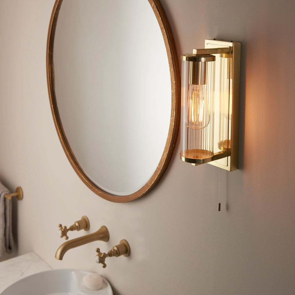 Olivia's Christel Bathroom Wall Light in Brass